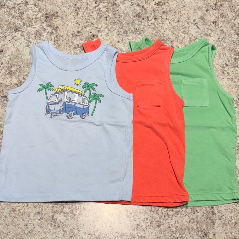 Kids Tank Tops - Light Blue, Orange, and Green